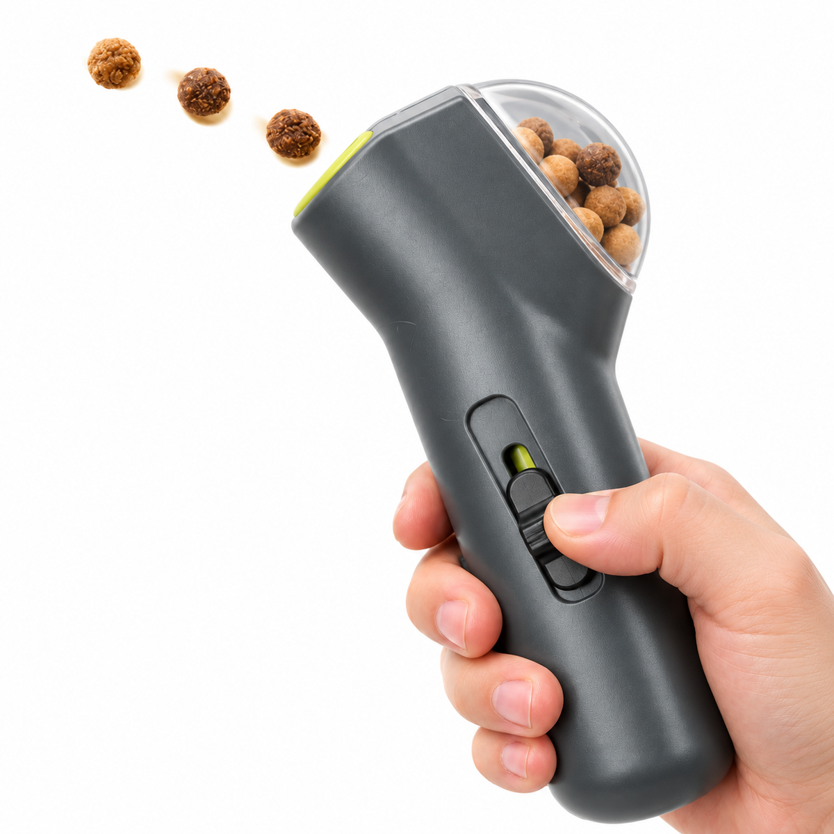 PawCap™ Eğlenceli Ödül & Mama Fırlatma Tabancası - İnteraktif Eğitim Oyuncağı