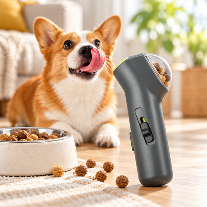 PawCap™ Eğlenceli Ödül & Mama Fırlatma Tabancası - İnteraktif Eğitim Oyuncağı